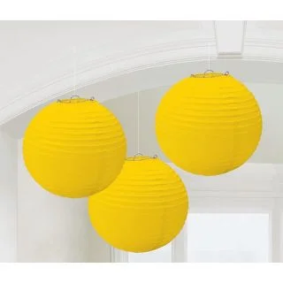 Yellow Paper Lantern Decorations (3 Count)