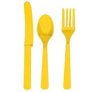 Bright Yellow Cutlery Set